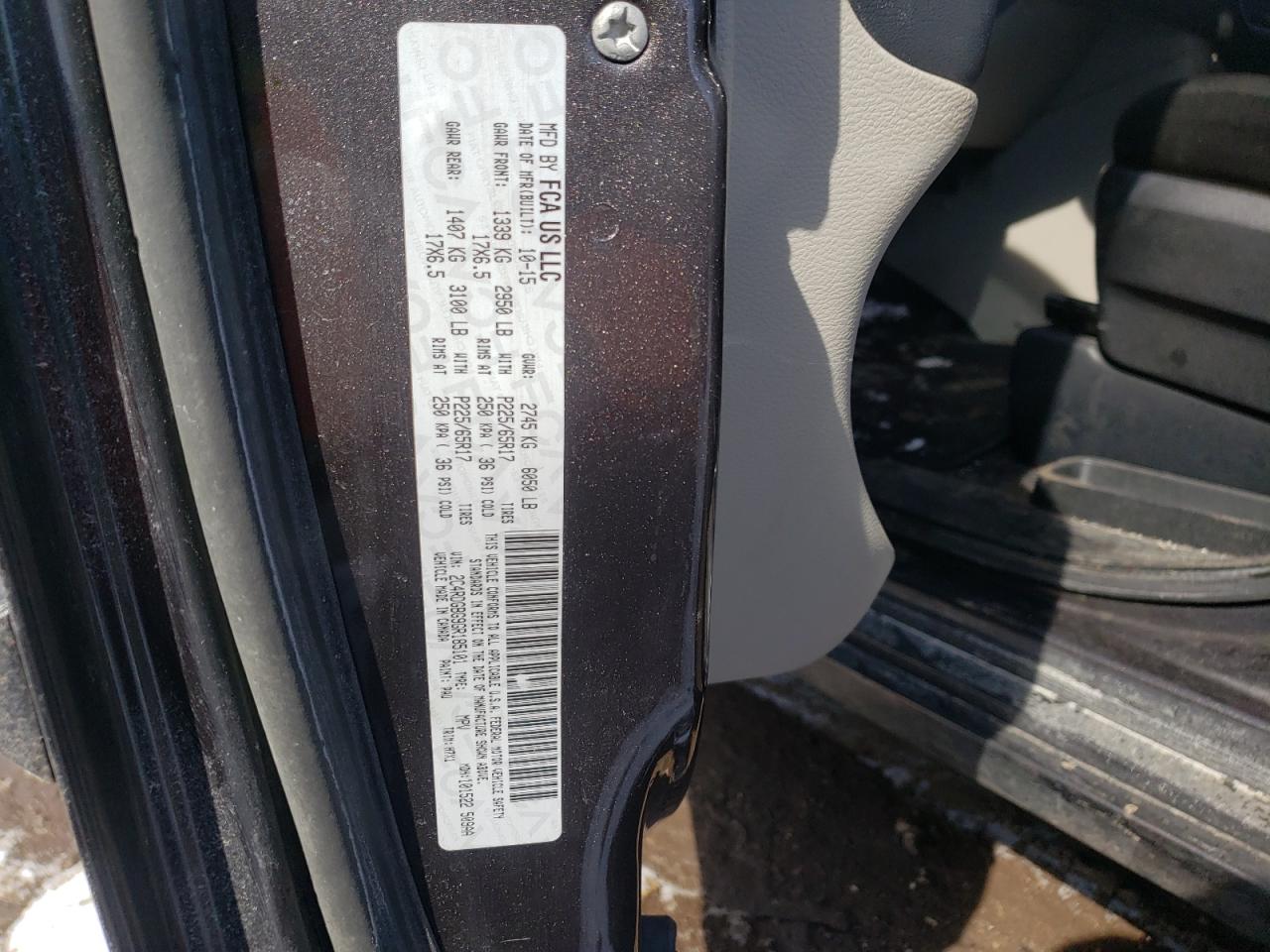 Photo 10 from auction – 2016 DODGE GRAND CARA with VIN 2C4RDGBG9GR185101