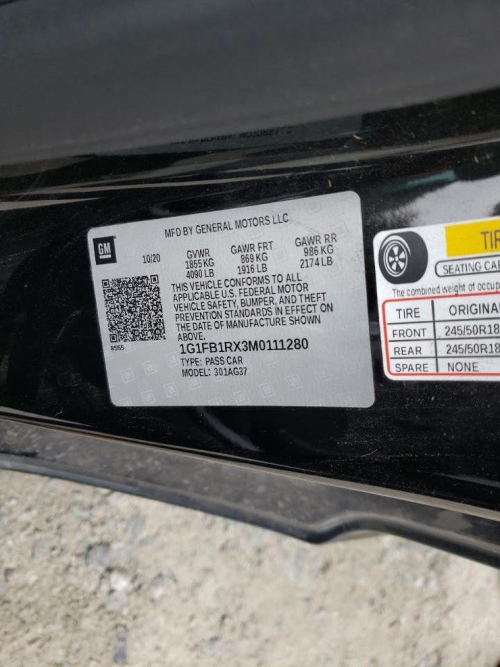 Photo 10 from auction – 2021 CHEVROLET CAMARO LS with VIN 1G1FB1RX3M0111280