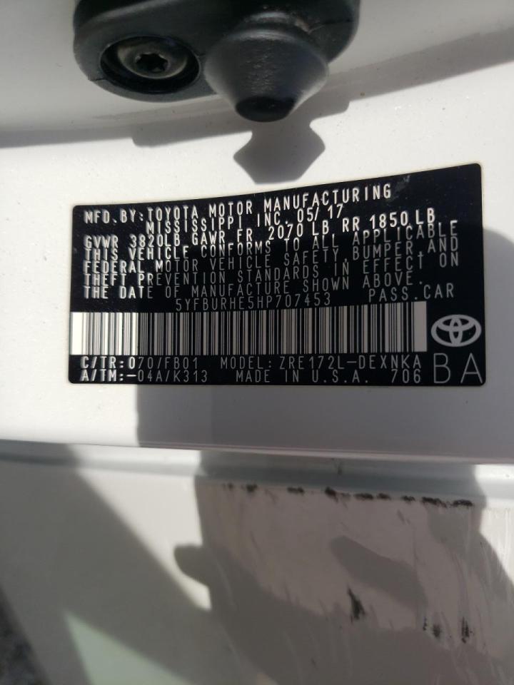 Photo 10 from auction – 2017 TOYOTA COROLLA L with VIN 5YFBURHE5HP707453