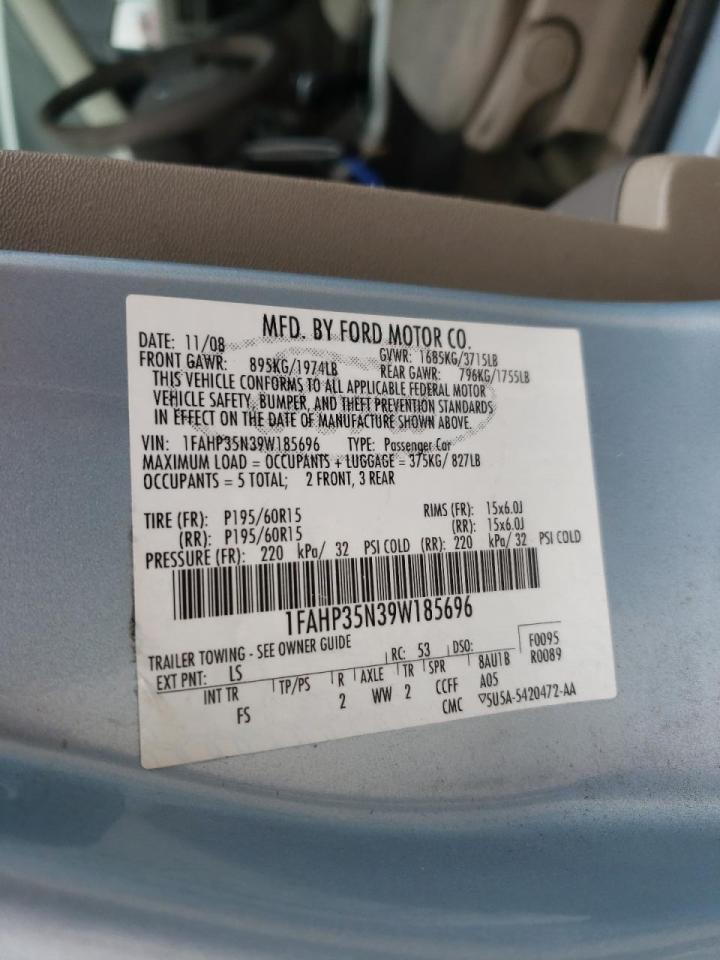 Photo 10 from auction – 2009 FORD FOCUS SE with VIN 1FAHP35N39W185696