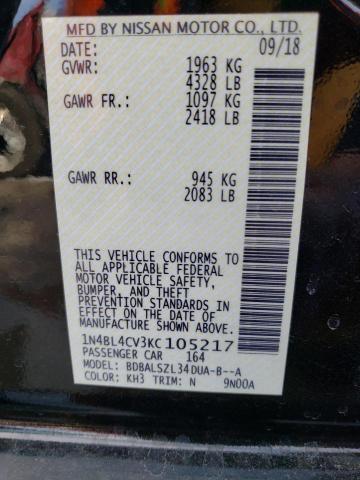 Photo 10 from auction – 2019 NISSAN ALTIMA SR with VIN 1N4BL4CV3KC105217