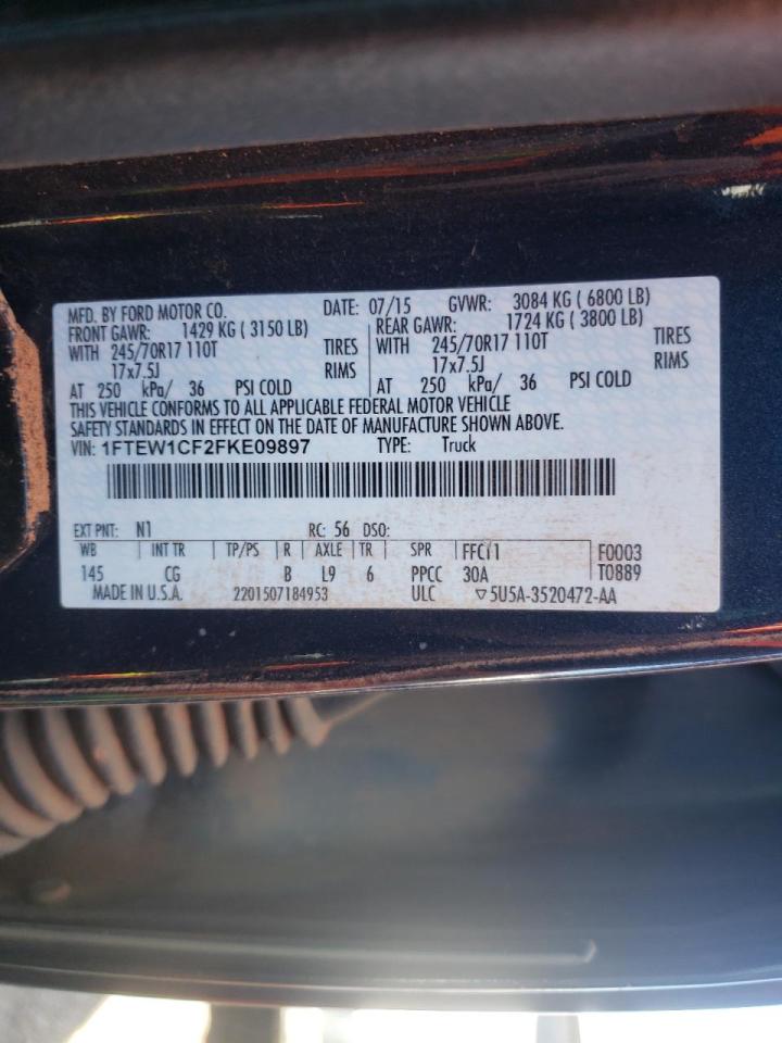 Photo 10 from auction – 2015 FORD F150 SUPER with VIN 1FTEW1CF2FKE09897