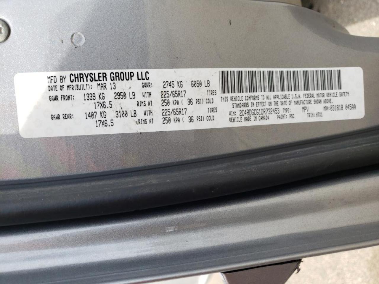 Photo 20 from auction – 2013 DODGE GRAND CARA with VIN 2C4RDGCG1DR732453