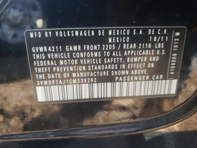 Photo 10 from auction – 2012 VOLKSWAGEN JETTA SE with VIN 3VWDP7AJ1CM338292