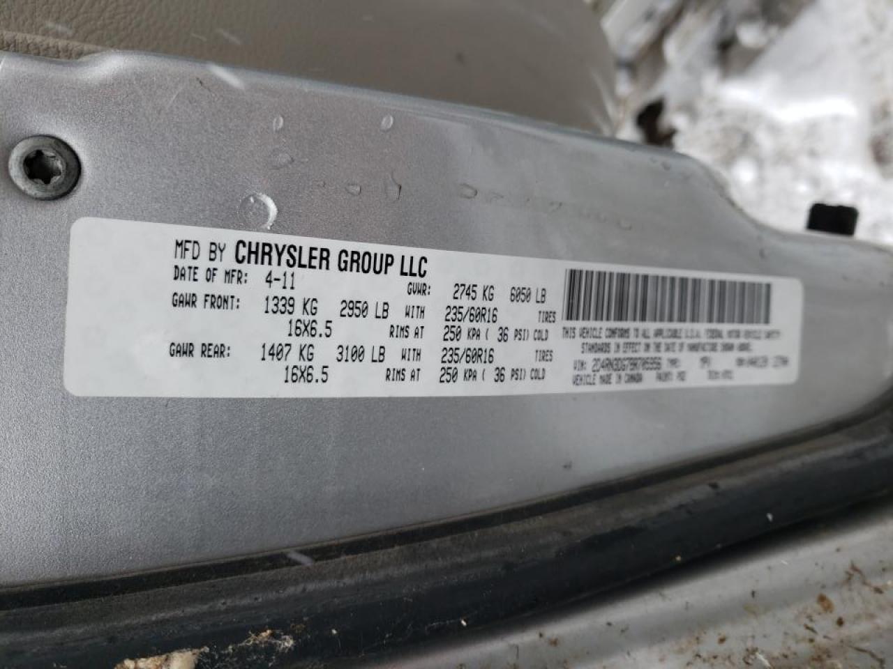 Photo 10 from auction – 2011 DODGE GRAND CARA with VIN 2D4RN3DG7BR705956