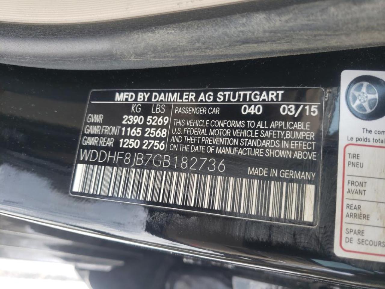 Photo 10 from auction – 2016 MERCEDES-BENZ E 350 4MAT with VIN WDDHF8JB7GB182736