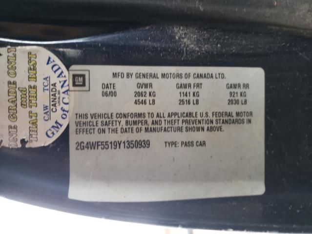 Photo 10 from auction – 2000 BUICK REGAL GS with VIN 2G4WF5519Y1350939
