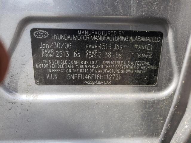 Photo 10 from auction – 2006 HYUNDAI SONATA GLS with VIN 5NPEU46F16H112721