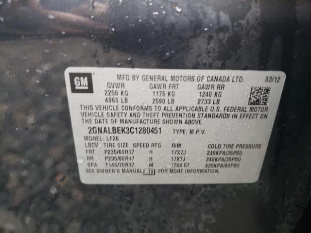 Photo 10 from auction – 2012 CHEVROLET EQUINOX LS with VIN 2GNALBEK3C1280451