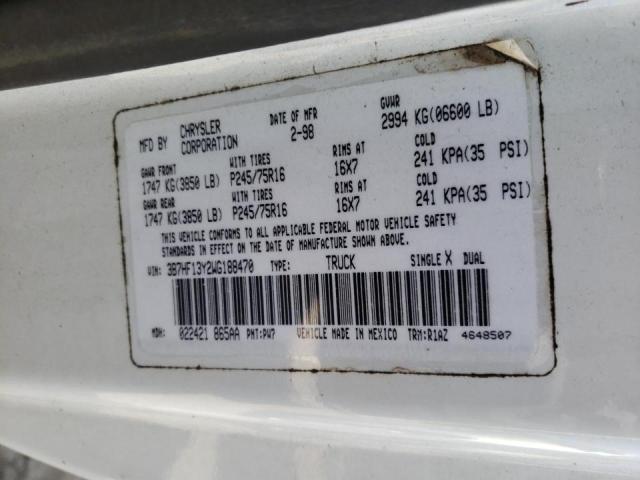 Photo 10 from auction – 1998 DODGE RAM 1500 with VIN 3B7HF13Y2WG188470