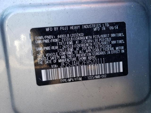 Photo 10 from auction – 2015 SUBARU FORESTER 2 with VIN JF2SJAHC2FH520111