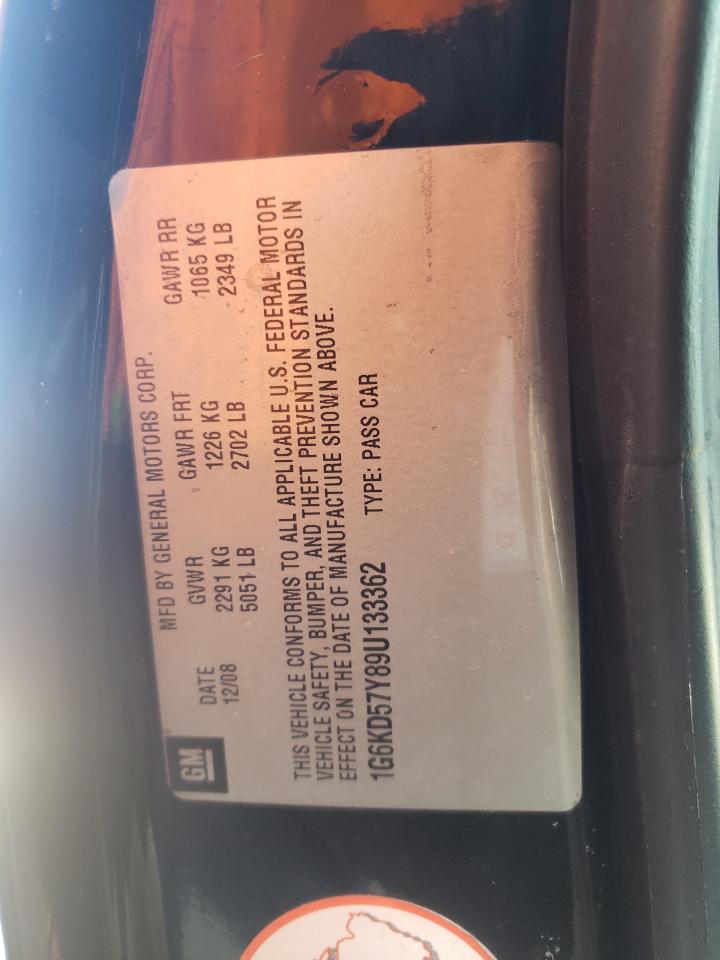 Photo 10 from auction – 2009 CADILLAC DTS with VIN 1G6KD57Y89U133362