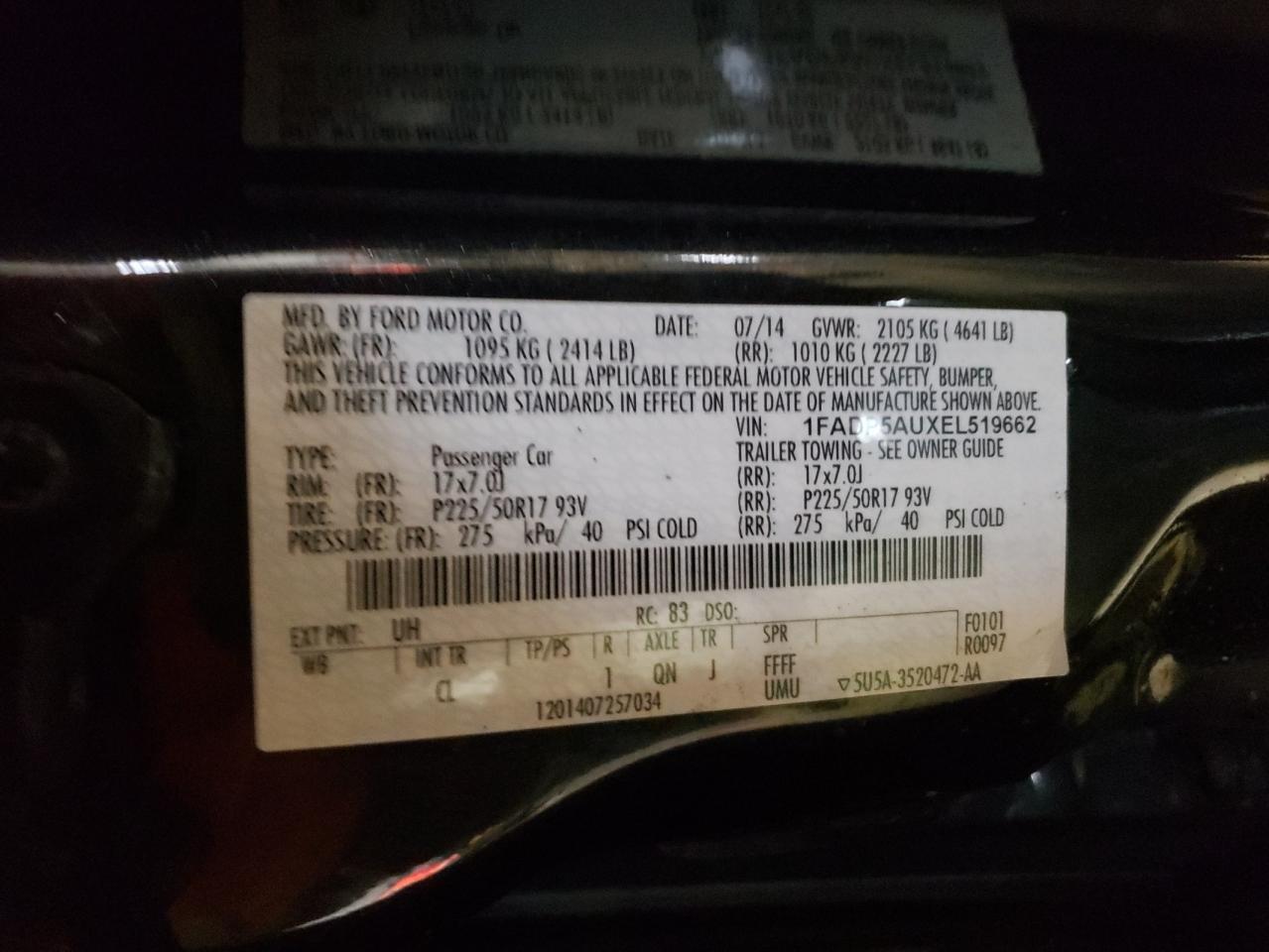 Photo 10 from auction – 2014 FORD C-MAX SE with VIN 1FADP5AUXEL519662