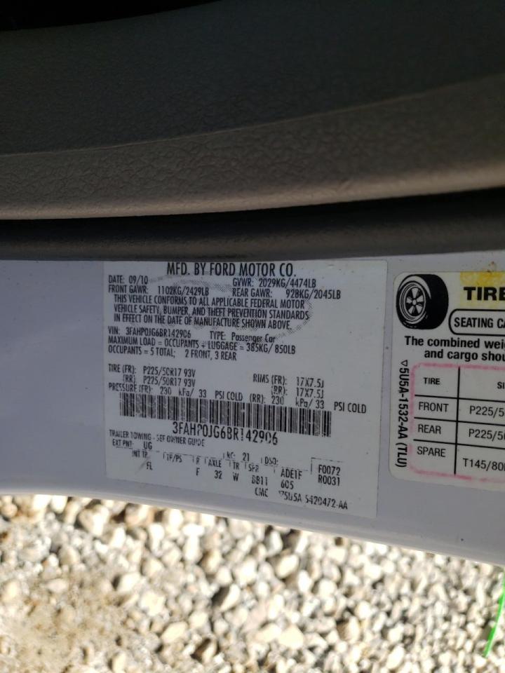Photo 10 from auction – 2011 FORD FUSION SEL with VIN 3FAHP0JG6BR142906
