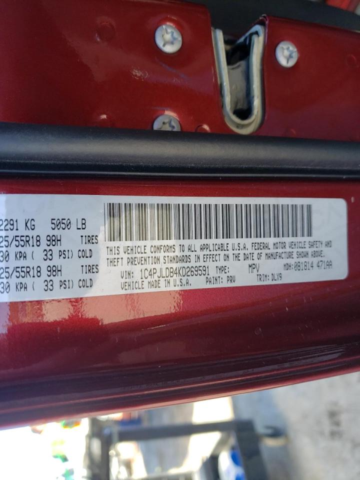 Photo 10 from auction – 2019 JEEP CHEROKEE L with VIN 1C4PJLDB4KD269591