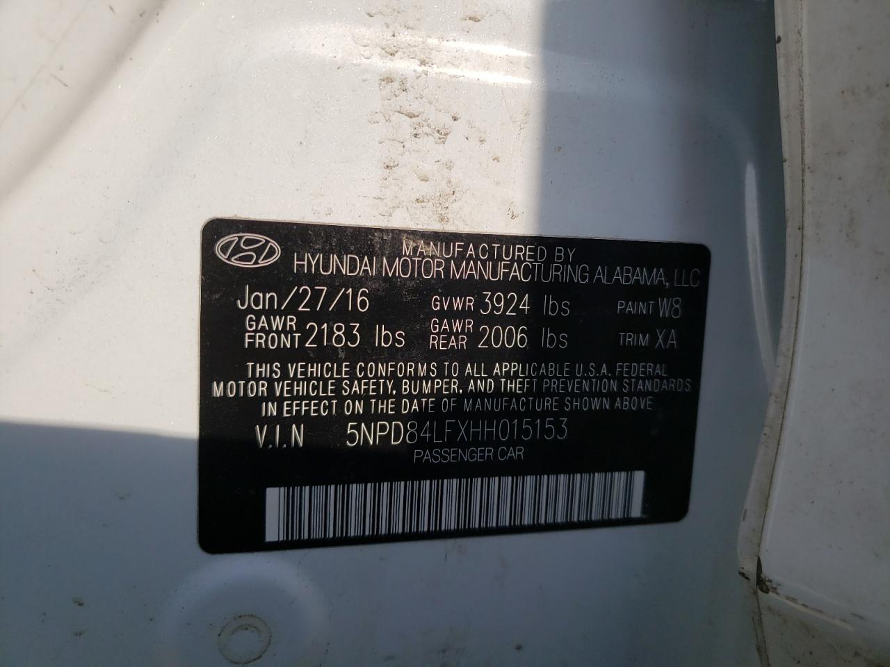 Photo 10 from auction – 2017 HYUNDAI ELANTRA SE with VIN 5NPD84LFXHH015153