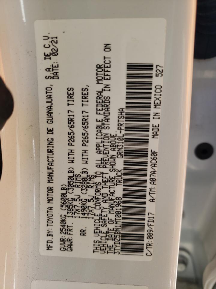 Photo 10 from auction – 2021 TOYOTA TACOMA DOU with VIN 3TYDZ5BN1MT001968