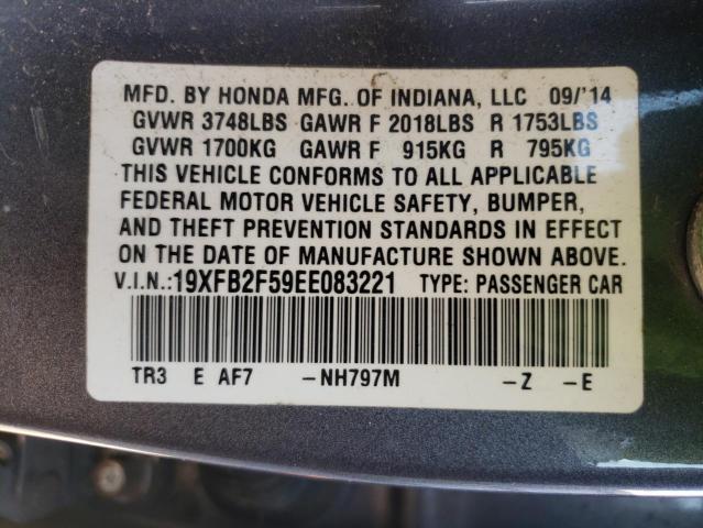 Photo 10 from auction – 2014 HONDA CIVIC LX with VIN 19XFB2F59EE083221