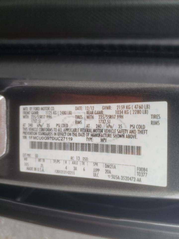 Photo 10 from auction – 2013 FORD ESCAPE SE with VIN 1FMCU0G97DUC27119