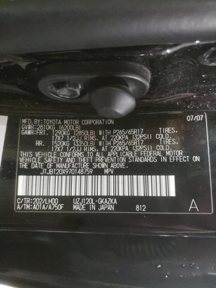 Photo 10 from auction – 2007 LEXUS GX 470 with VIN JTJBT20X970148759