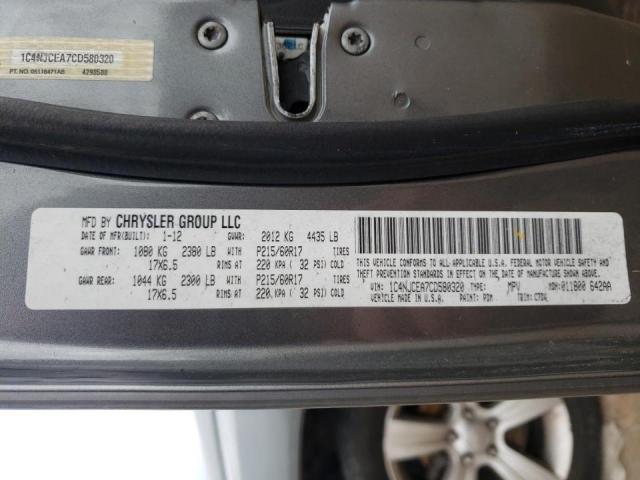 Photo 10 from auction – 2012 JEEP COMPASS LA with VIN 1C4NJCEA7CD580320