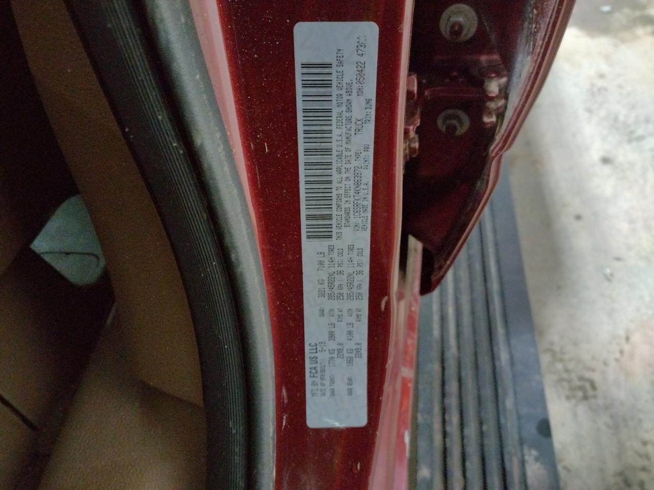 Photo 10 from auction – 2019 RAM 1500 LONGH with VIN 1C6SRFKT4KN863972
