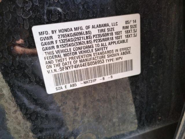 Photo 10 from auction – 2014 HONDA PILOT EX with VIN 5FNYF4H44EB056953