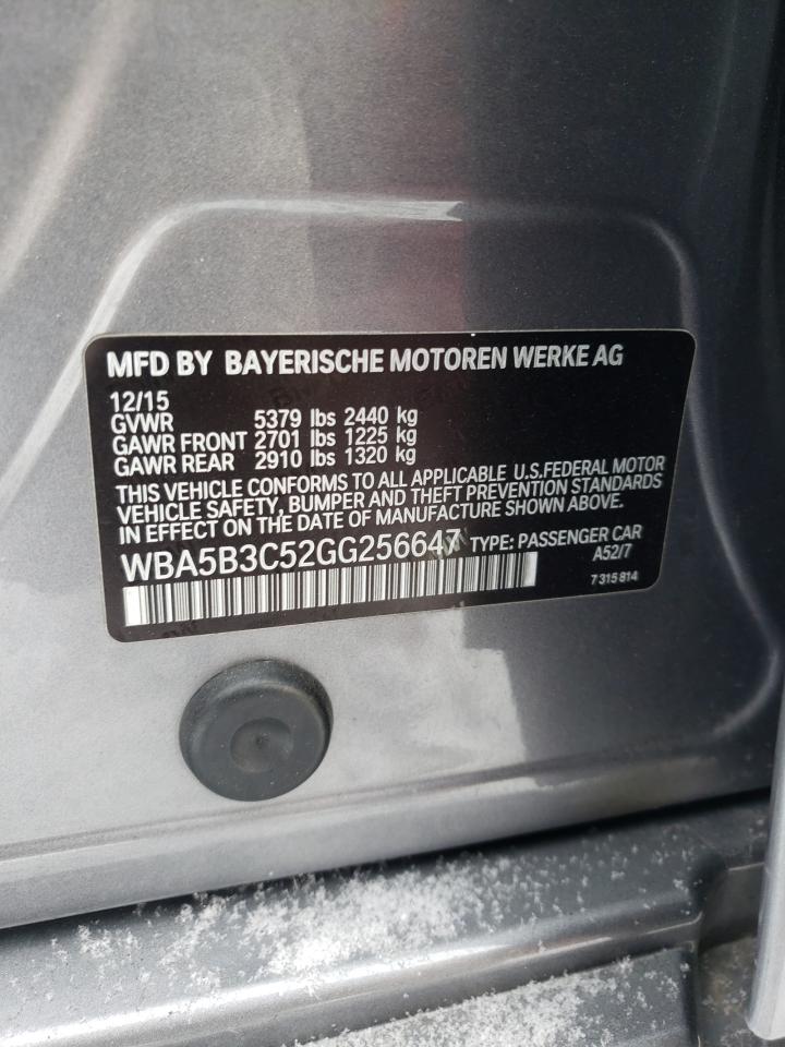 Photo 10 from auction – 2016 BMW 535 XI with VIN WBA5B3C52GG256647
