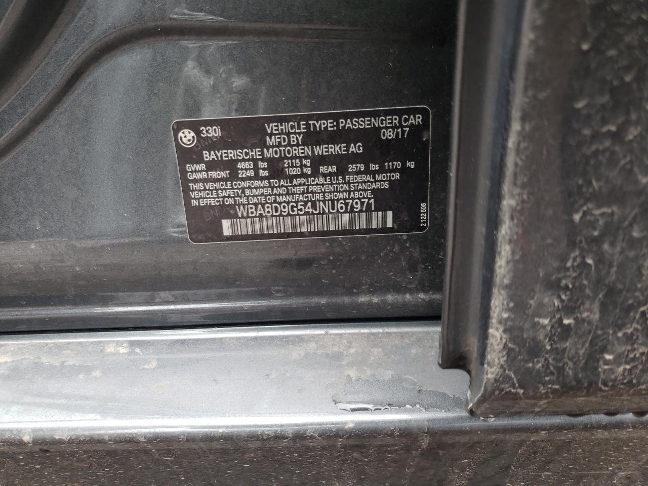 Photo 10 from auction – 2018 BMW 330 XI with VIN WBA8D9G54JNU67971