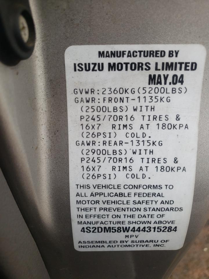 Photo 10 from auction – 2004 ISUZU RODEO S with VIN 4S2DM58W444315284