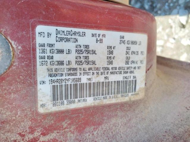 Photo 10 from auction – 2000 DODGE DURANGO with VIN 1B4HR28Y2YF105689