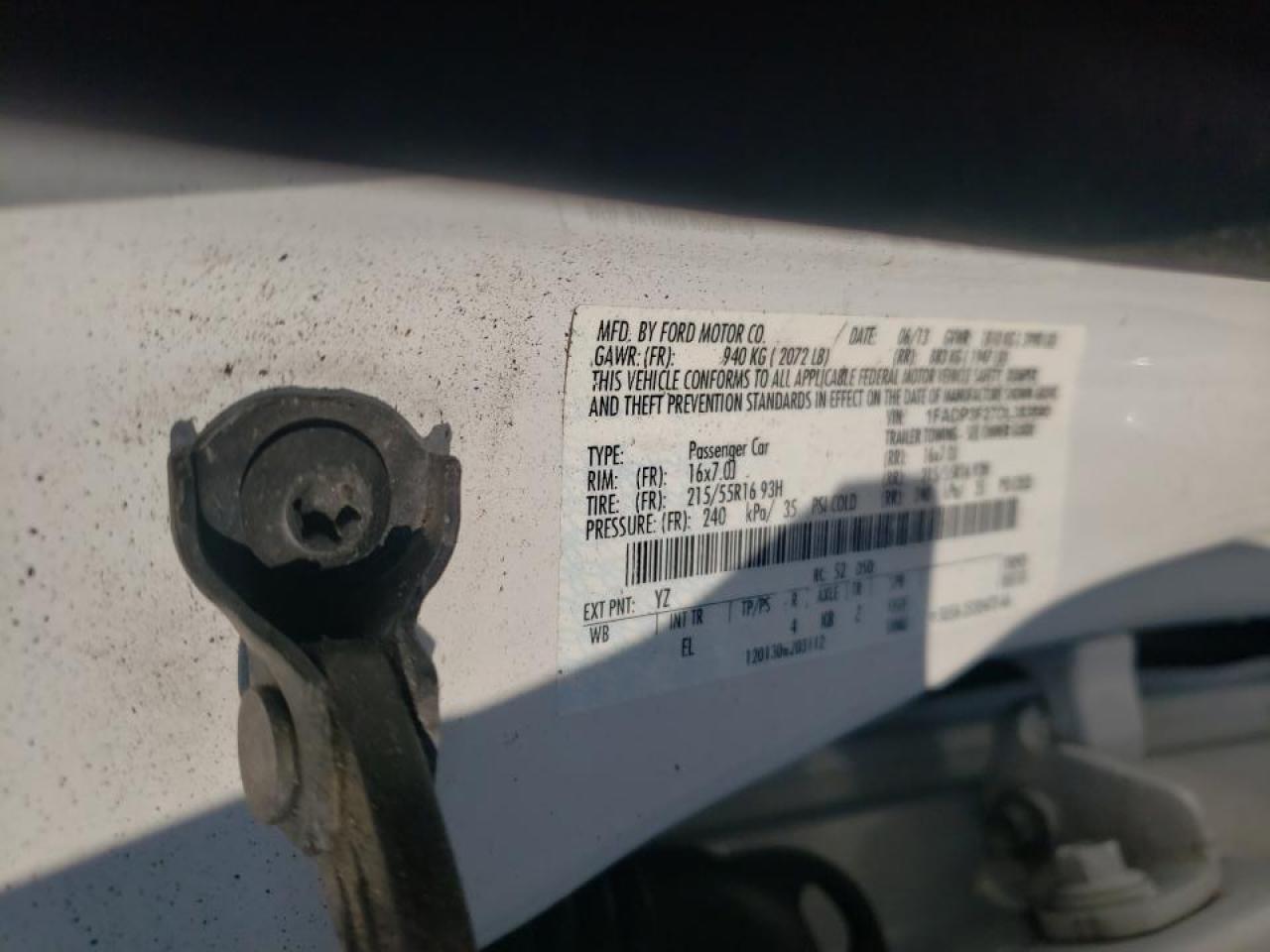 Foto 10 de la subasta – 2013 FORD FOCUS SE con VIN 1FADP3F27DL383890
