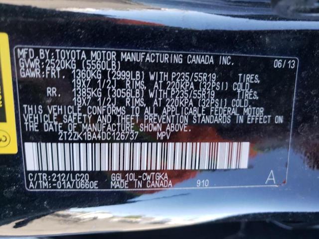Photo 10 from auction – 2013 LEXUS RX 350 with VIN 2T2ZK1BA4DC126737