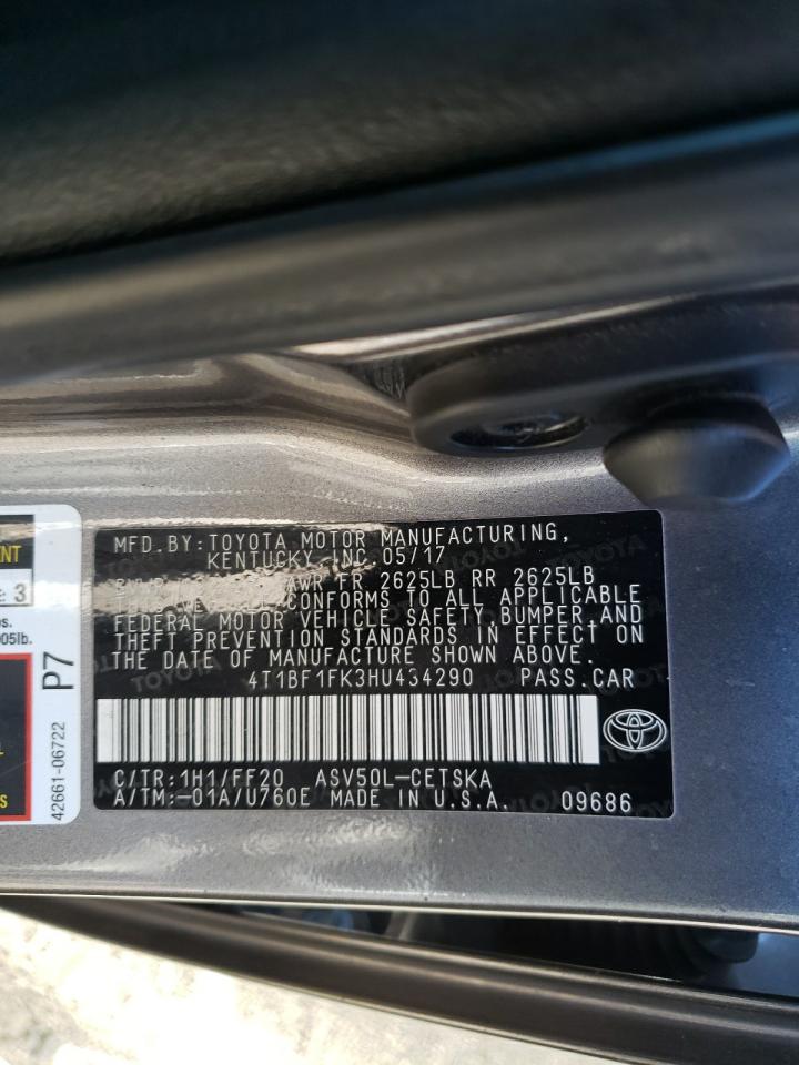 Photo 10 from auction – 2017 TOYOTA CAMRY LE with VIN 4T1BF1FK3HU434290
