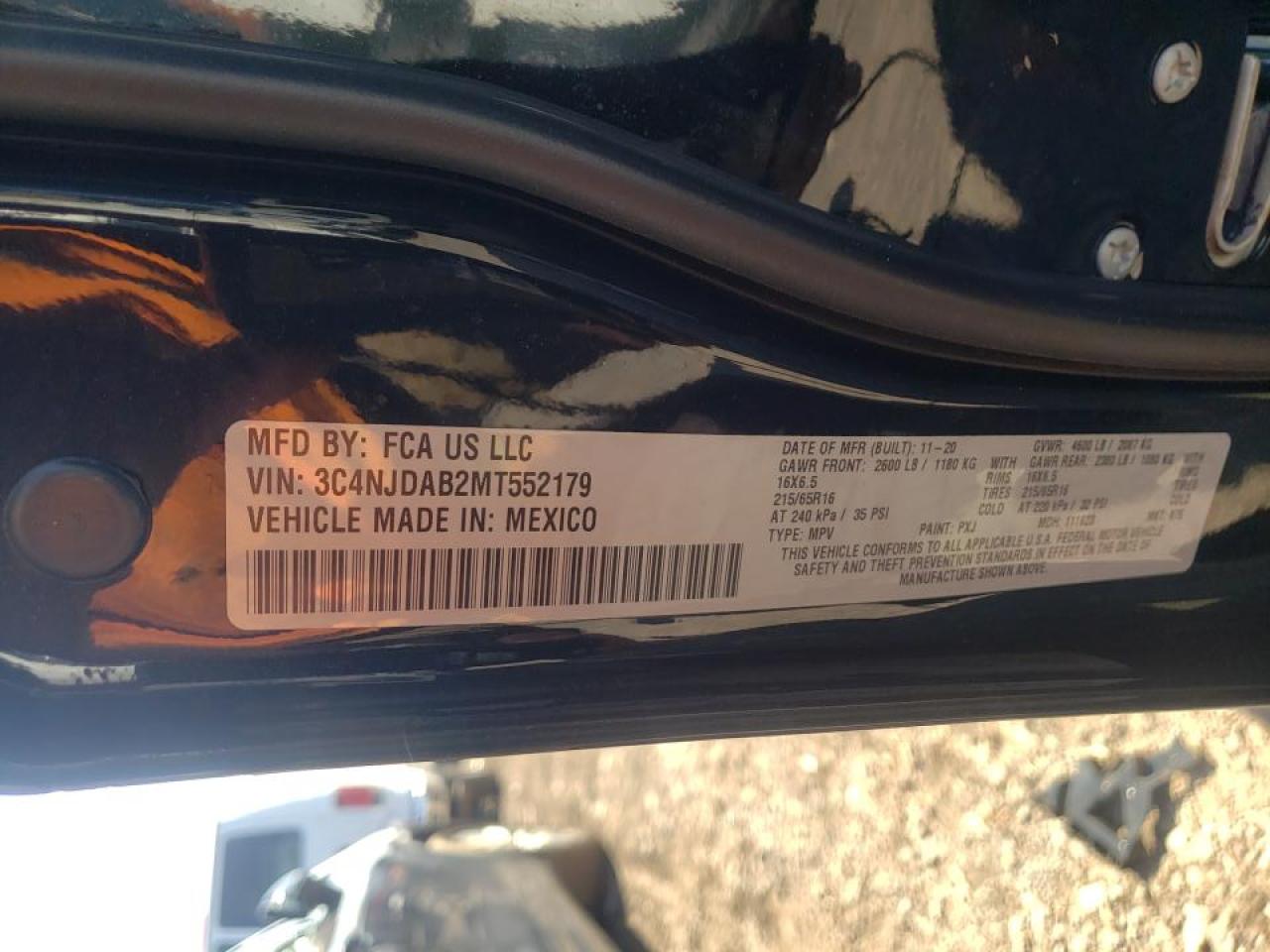 Photo 10 from auction – 2021 JEEP COMPASS SP with VIN 3C4NJDAB2MT552179
