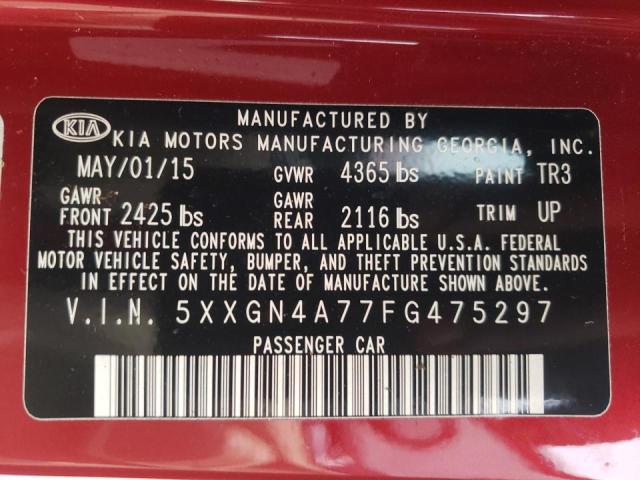 Photo 10 from auction – 2015 KIA OPTIMA EX with VIN 5XXGN4A77FG475297
