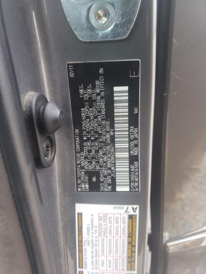Photo 10 from auction – 2011 LEXUS GX 460 PRE with VIN JTJJM7FX0B5028471