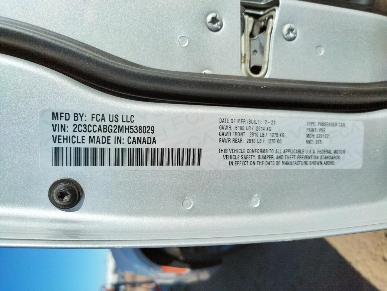 صورة رقم 10 من المزاد - 2021 CHRYSLER 300 S مع VIN 2C3CCABG2MH538029