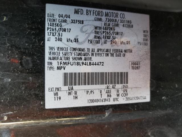 Photo 10 from auction – 2004 FORD EXPEDITION with VIN 1FMFU18L94LB44472