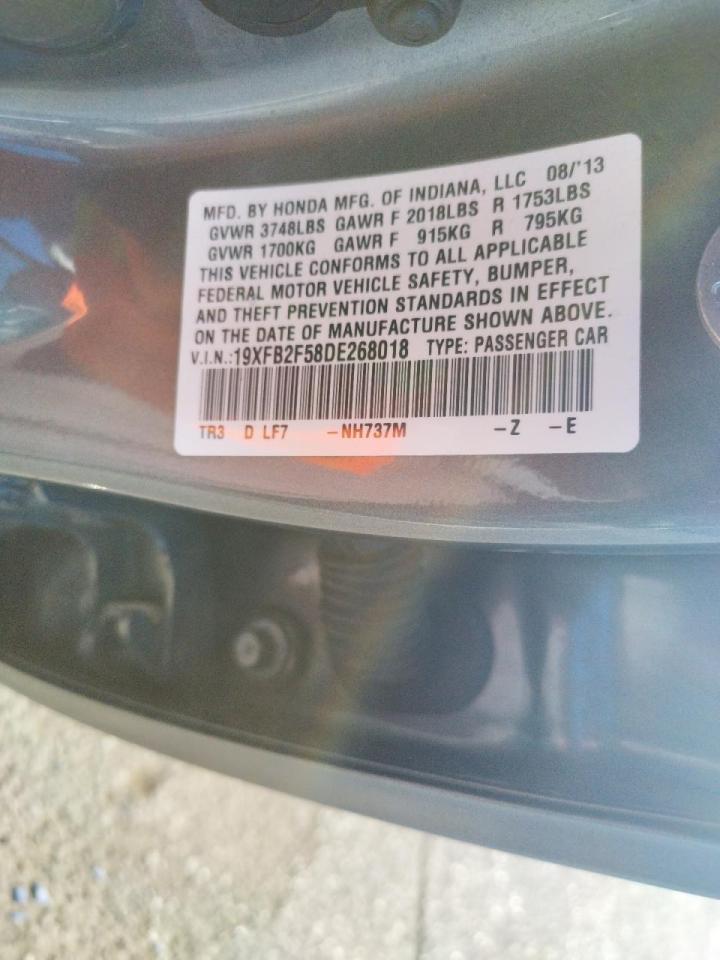Photo 10 from auction – 2013 HONDA CIVIC LX with VIN 19XFB2F58DE268018
