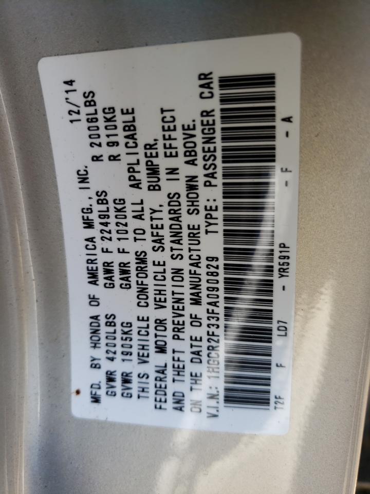 Photo 10 from auction – 2015 HONDA ACCORD LX with VIN 1HGCR2F33FA090829