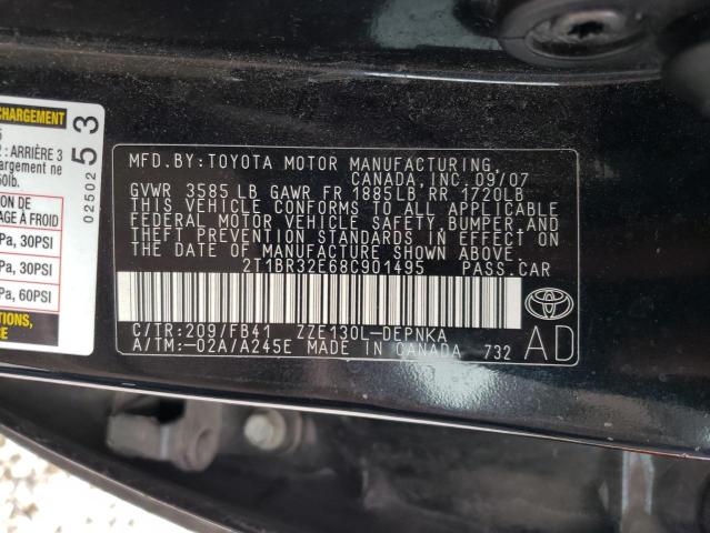 Photo 10 from auction – 2008 TOYOTA COROLLA CE with VIN 2T1BR32E68C901495