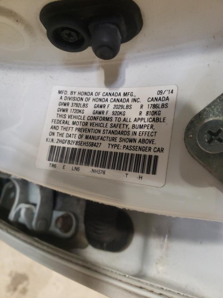 Photo 10 from auction – 2014 HONDA CIVIC EX with VIN 2HGFB2F85EH558427