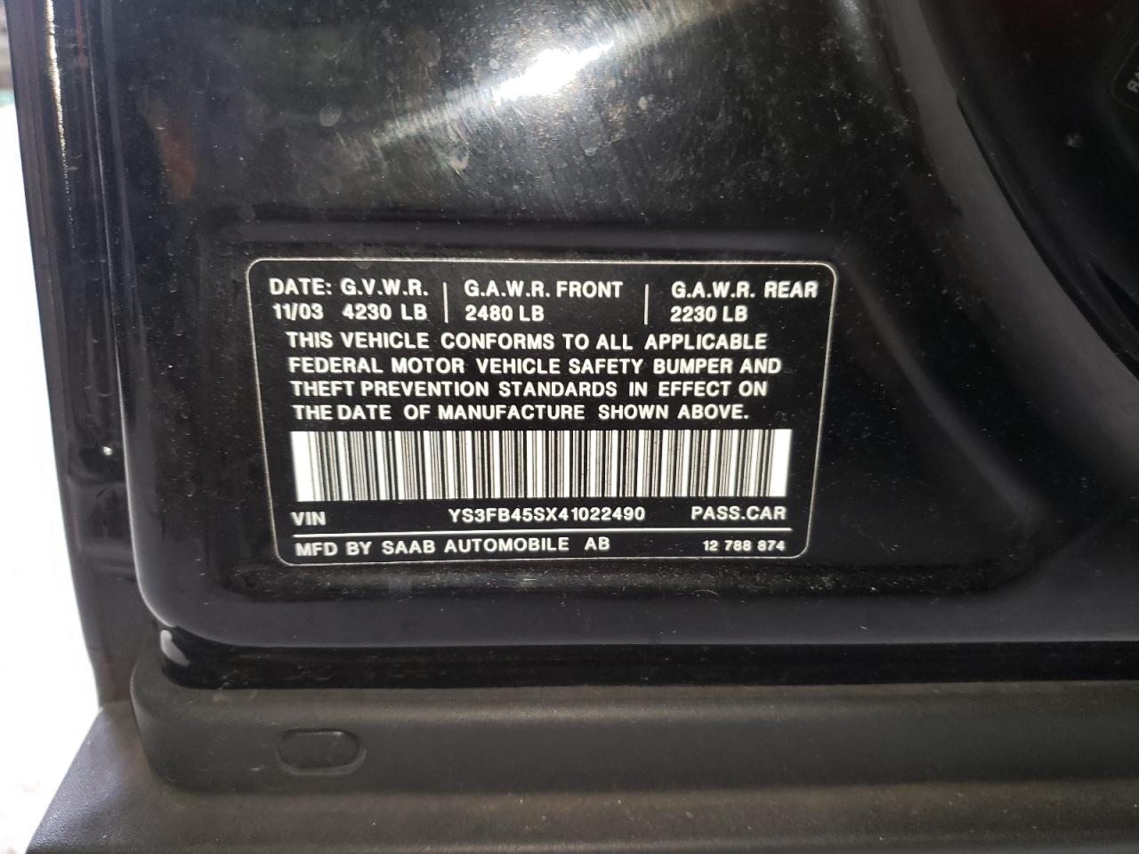 Photo 10 from auction – 2004 SAAB 9-3 LINEAR with VIN YS3FB45SX41022490