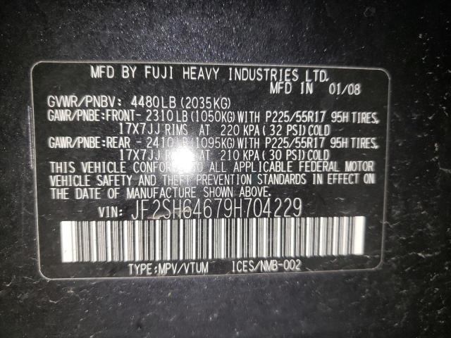 Photo 10 from auction – 2009 SUBARU FORESTER 2 with VIN JF2SH64679H704229