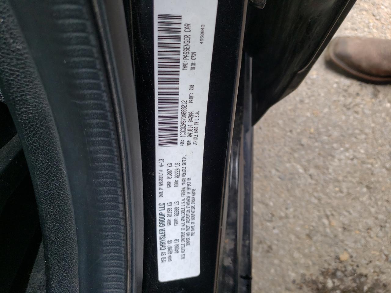 Photo 10 from auction – 2013 DODGE AVENGER SE with VIN 1C3CDZAB7DN688212