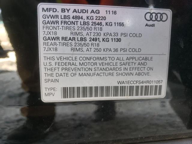 Photo 10 from auction – 2017 AUDI Q3 PREMIUM with VIN WA1ECCFS4HR011057