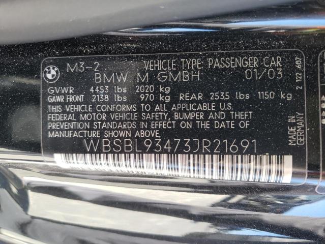 Photo 10 from auction – 2003 BMW M3 with VIN WBSBL93473JR21691