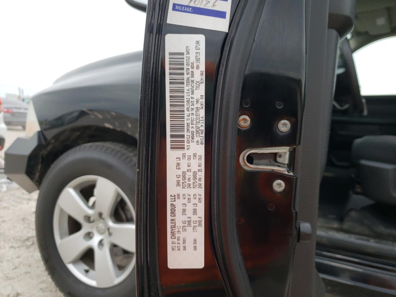 Photo 10 from auction – 2012 DODGE RAM 1500 S with VIN 1C6RD6FT6CS157709