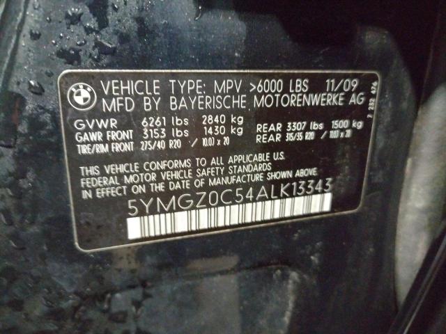 Photo 10 from auction – 2010 BMW X6 M with VIN 5YMGZ0C54ALK13343